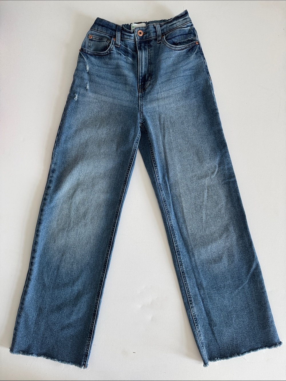 Women’s Wide Leg Denim Jeans in Faded Blue